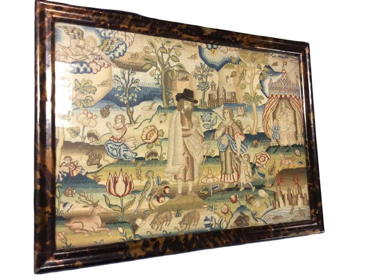 2025.0032.004 & L2016.1010.005 B, Needlework picture, frame
, overall, R-DIOC