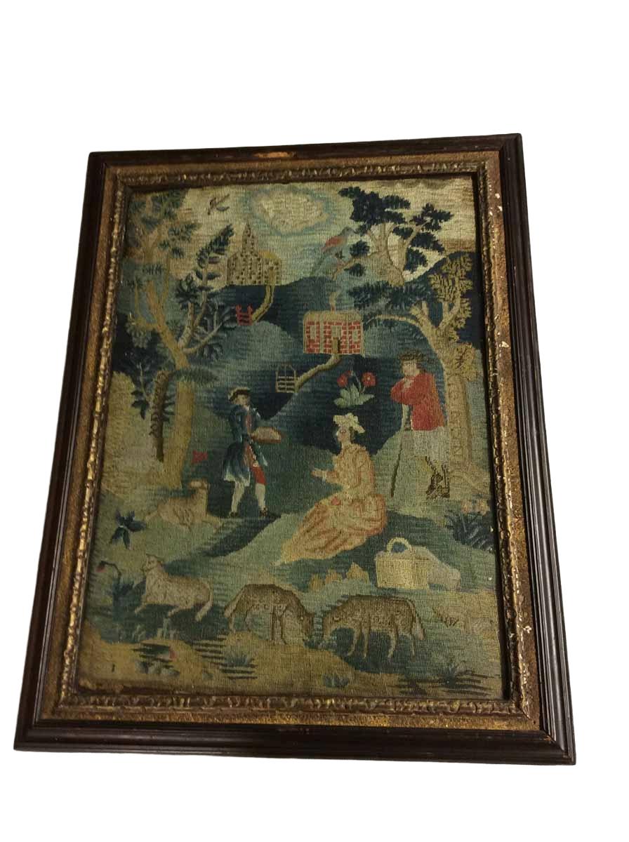 2025.0032.006 & L2016.1010.007 B, Needlework picture, frame
, overall, R-DIOC