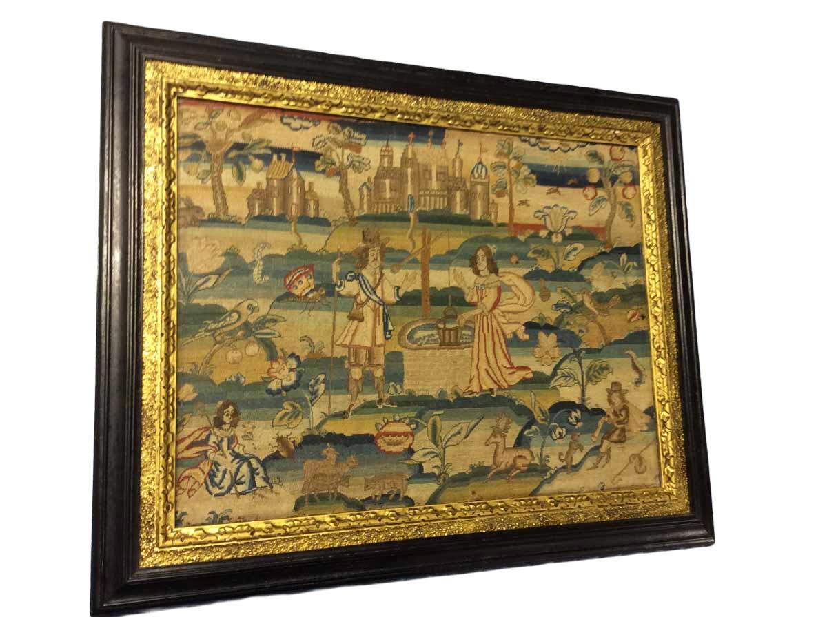 2025.0032.008 & L2016.1010.010 B, Needlework picture, frame
, overall, R-DIOC