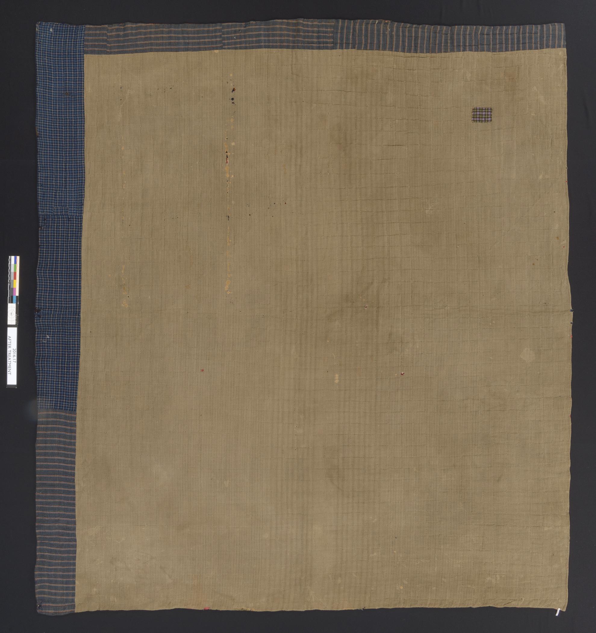 2016.0017 Quilt, view 2. reverse, after conservation treatment