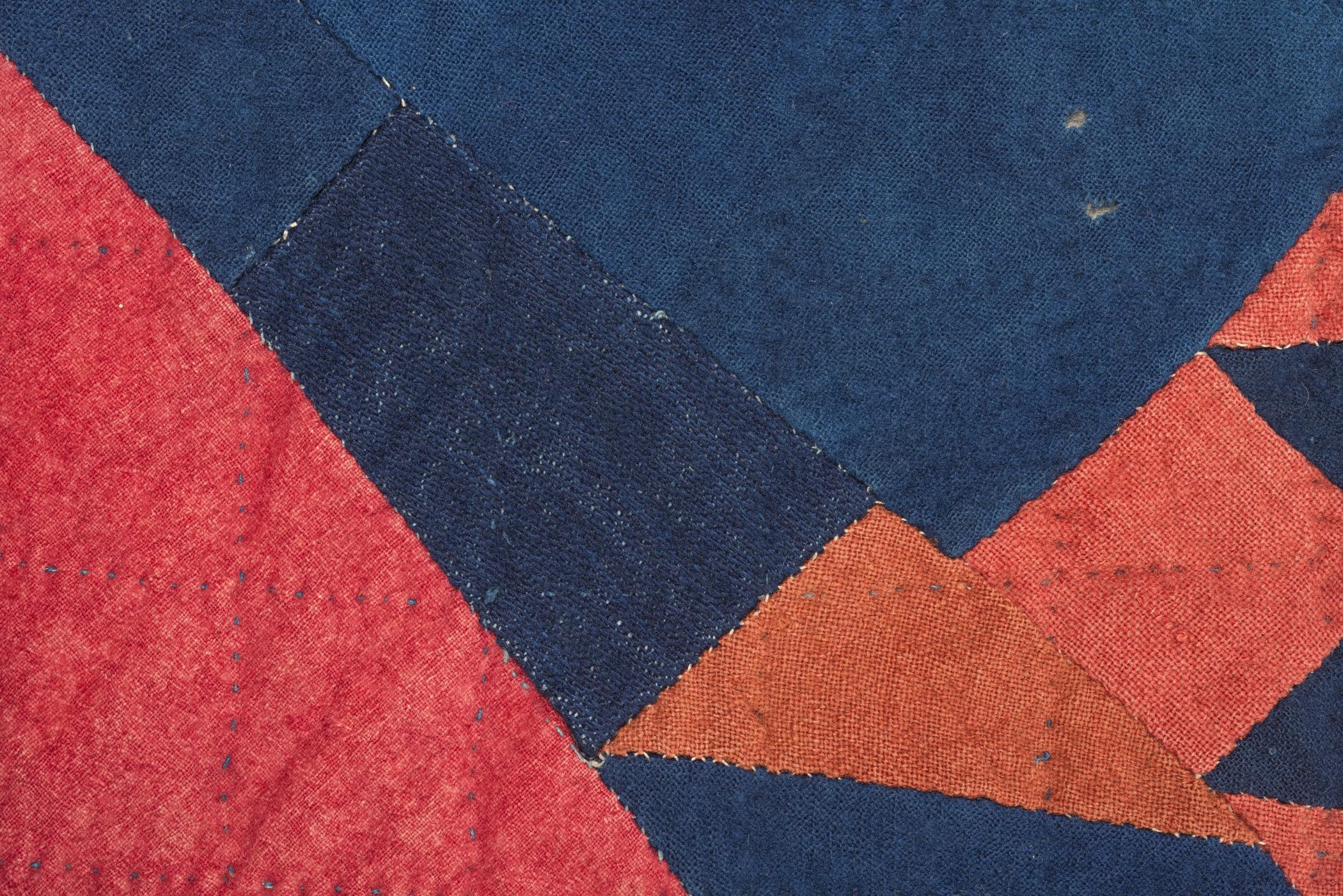 2016.0017 Quilt, detail 4, before conservation treatment