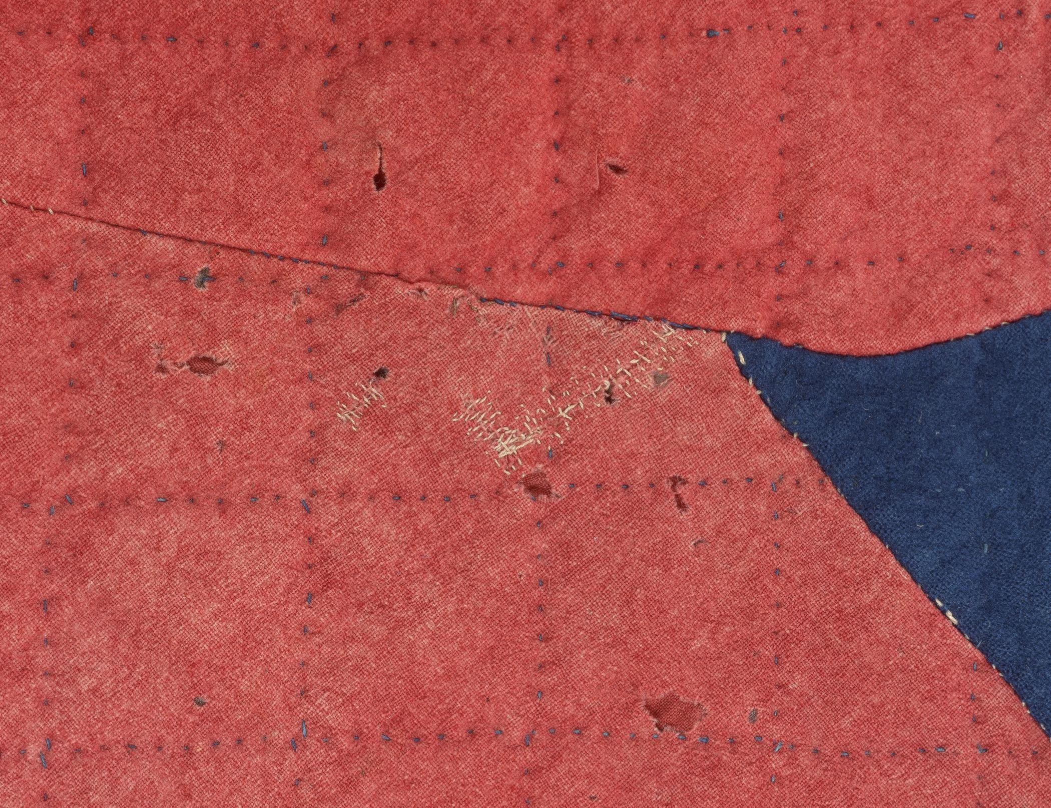 2016.0017 Quilt, detail 1, after conservation treatment