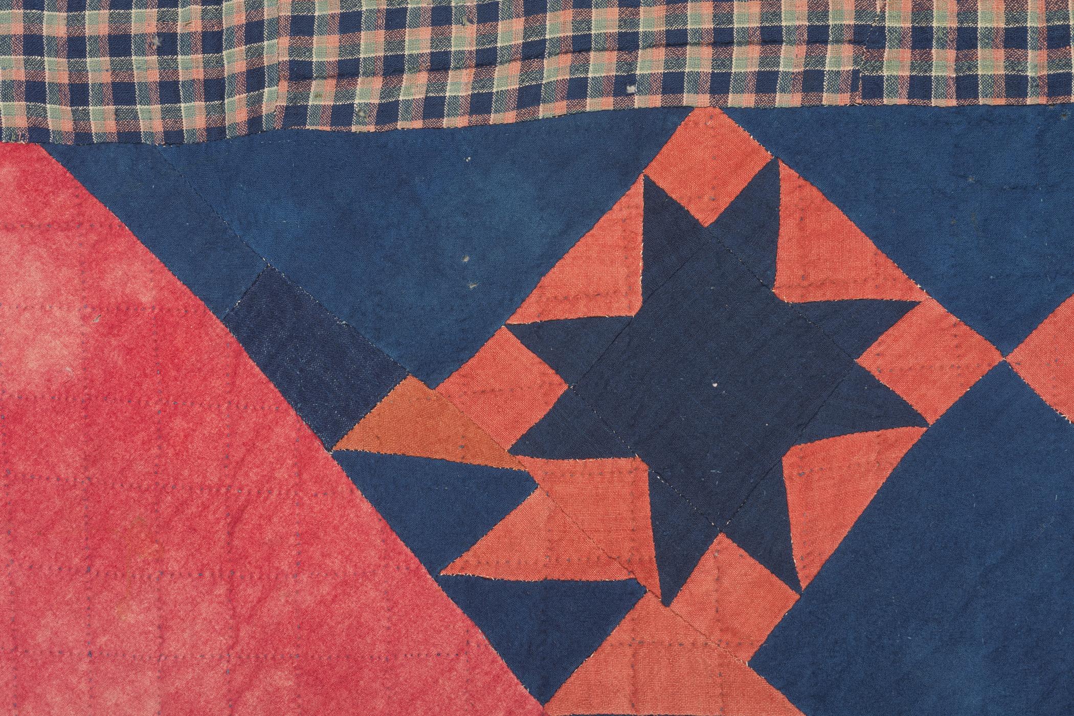 2016.0017 Quilt, detail 1, before conservation treatment
