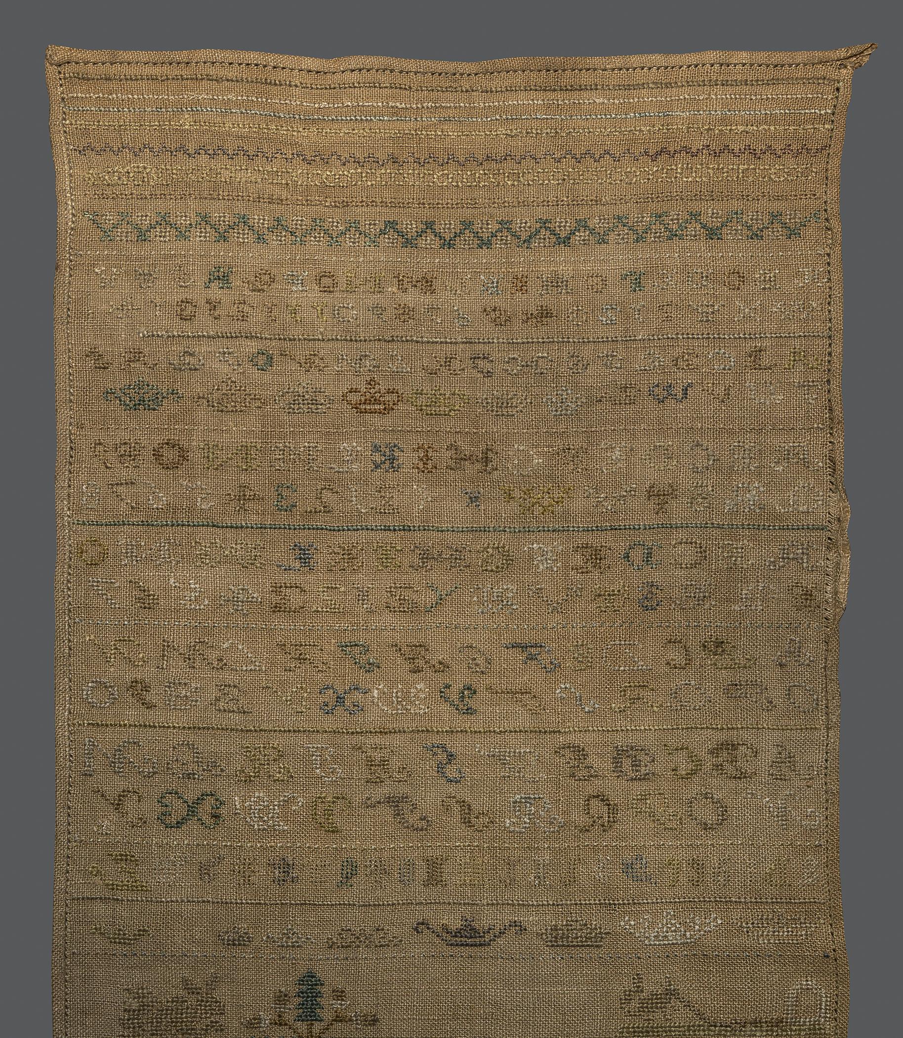 1969.9222 Sampler, reverse, detail 1
