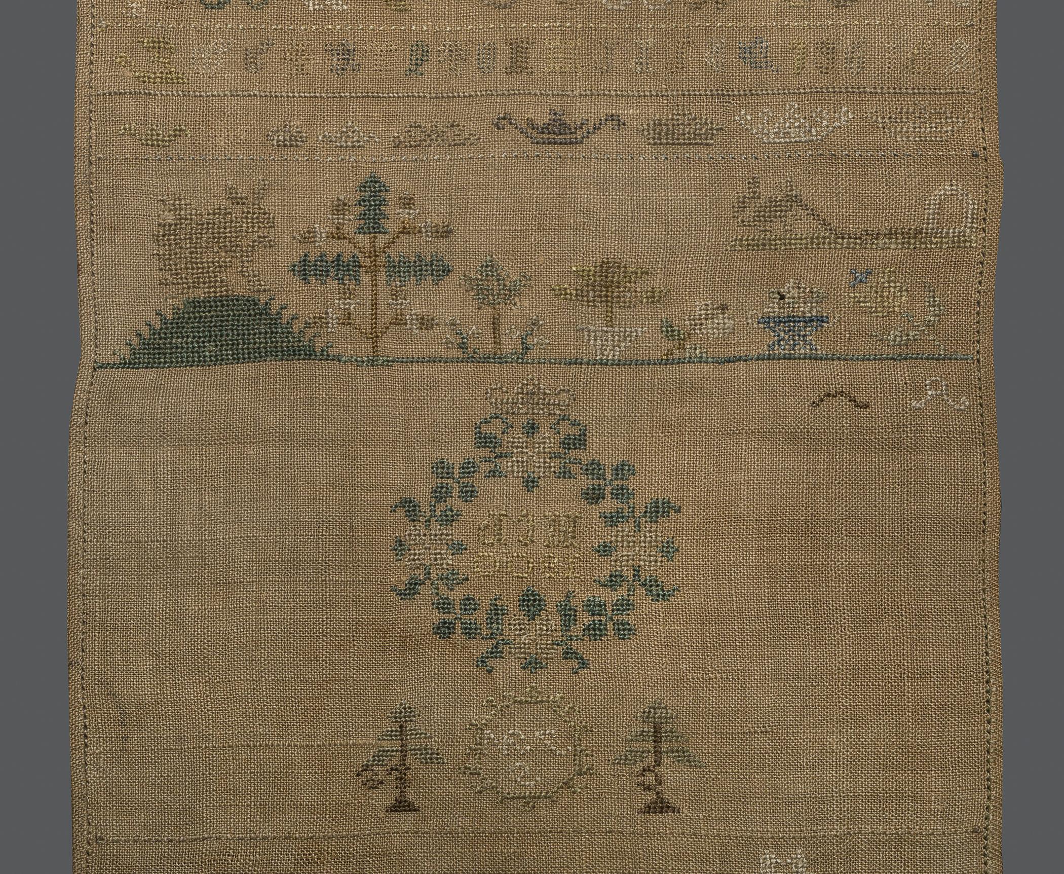 1969.9222 Sampler, reverse, detail 7