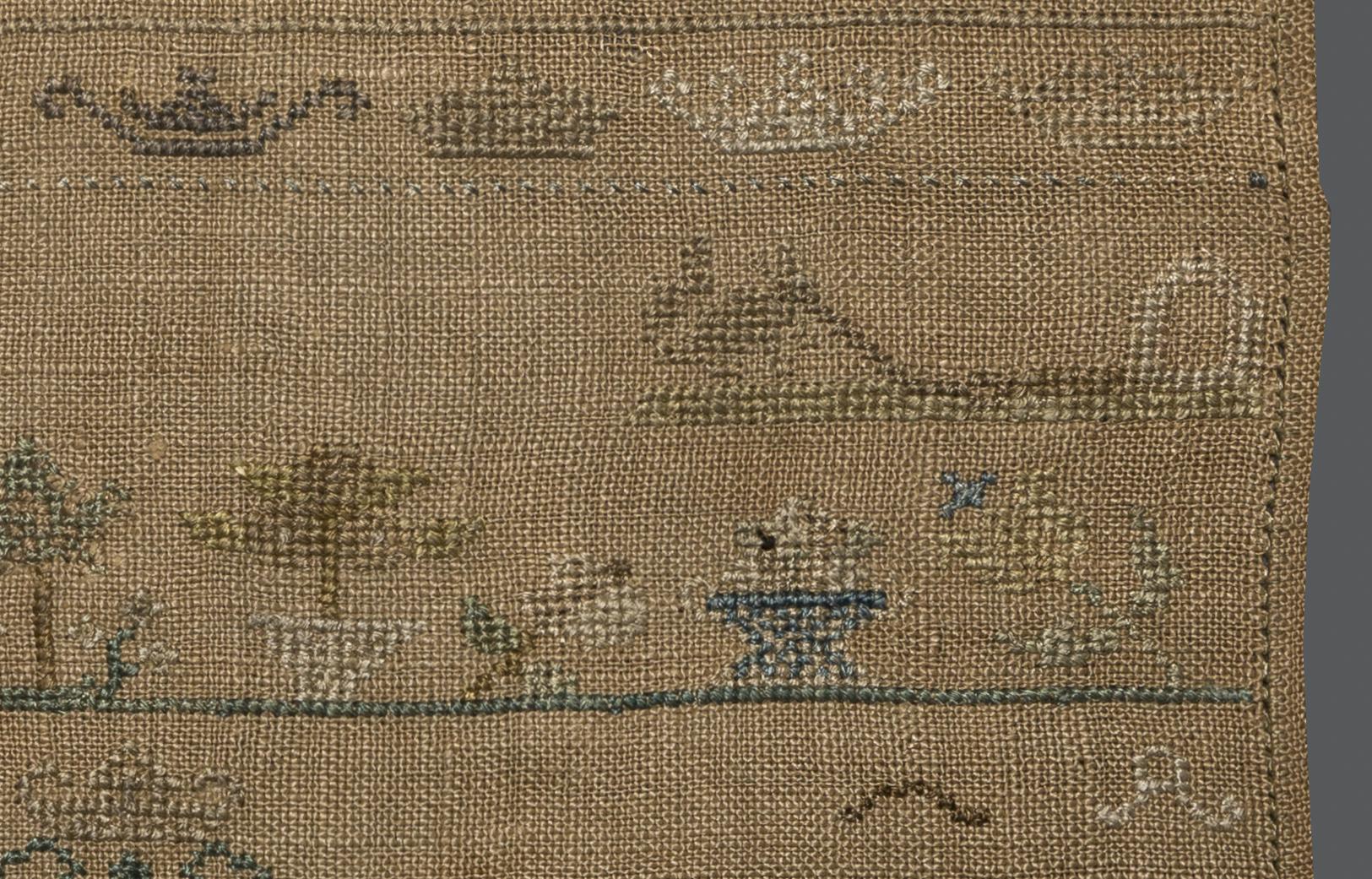 1969.9222 Sampler, reverse, detail 8