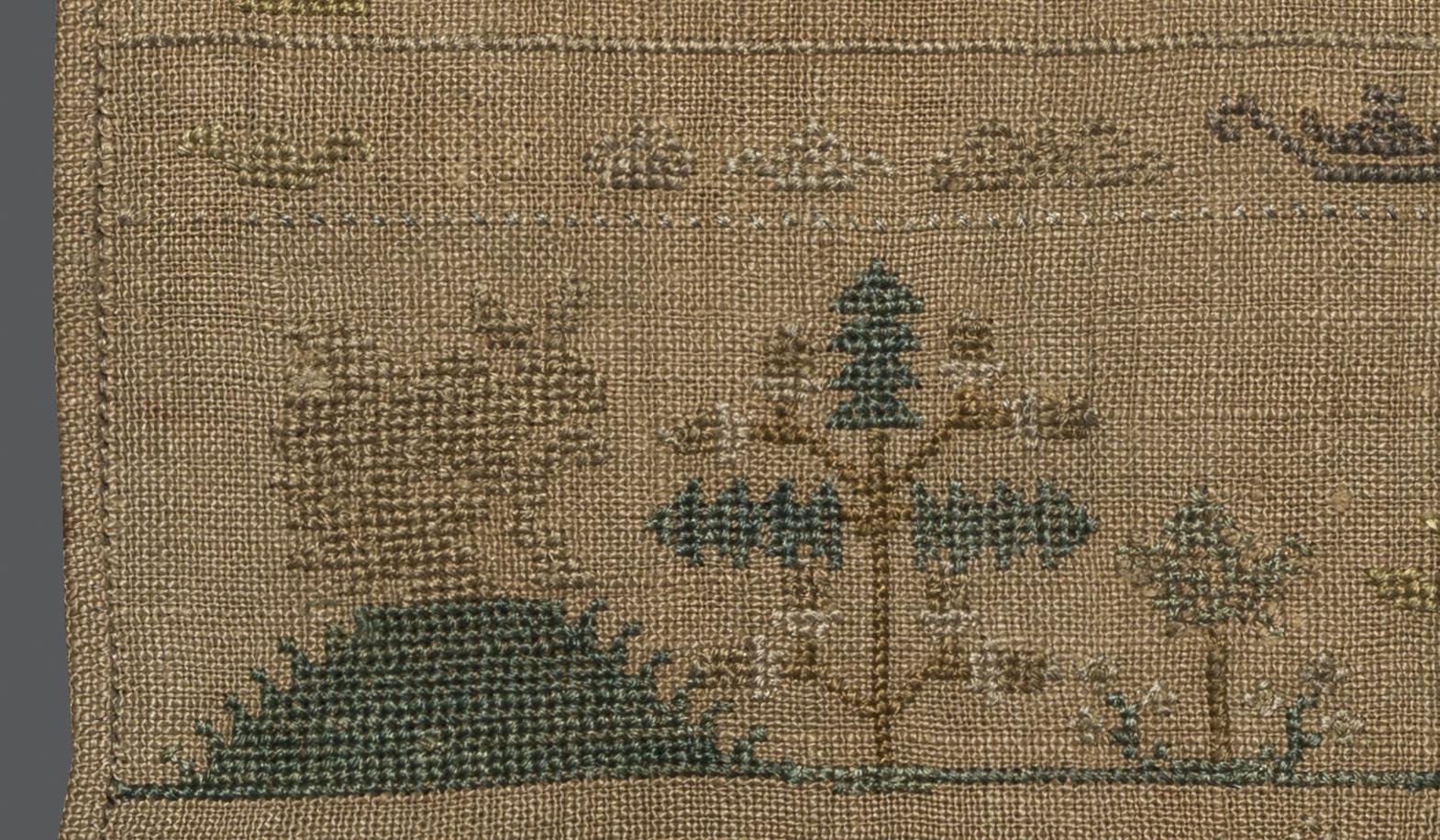 1969.9222 Sampler, reverse, detail 9