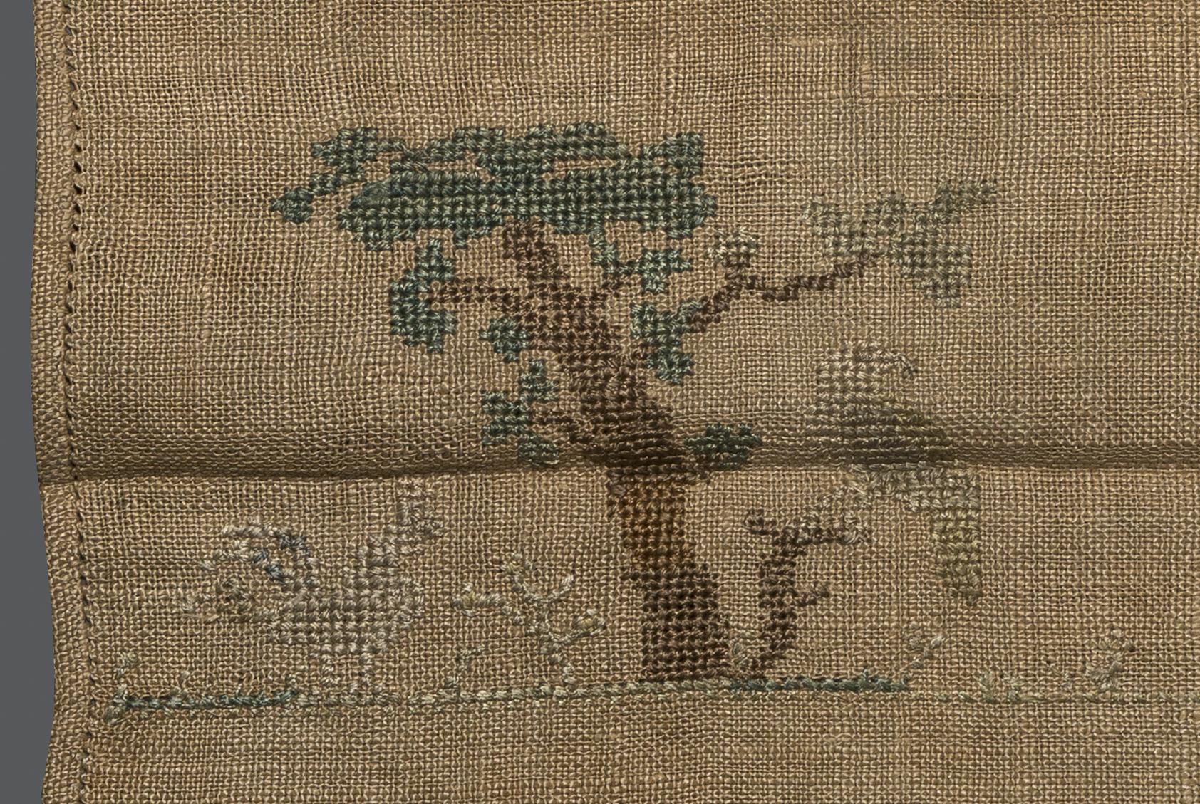 1969.9222 Sampler, reverse, detail 13
