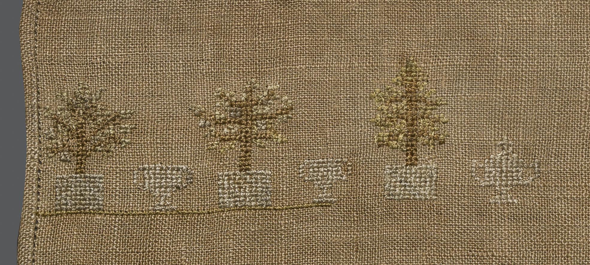 1969.9222 Sampler, reverse, detail 15