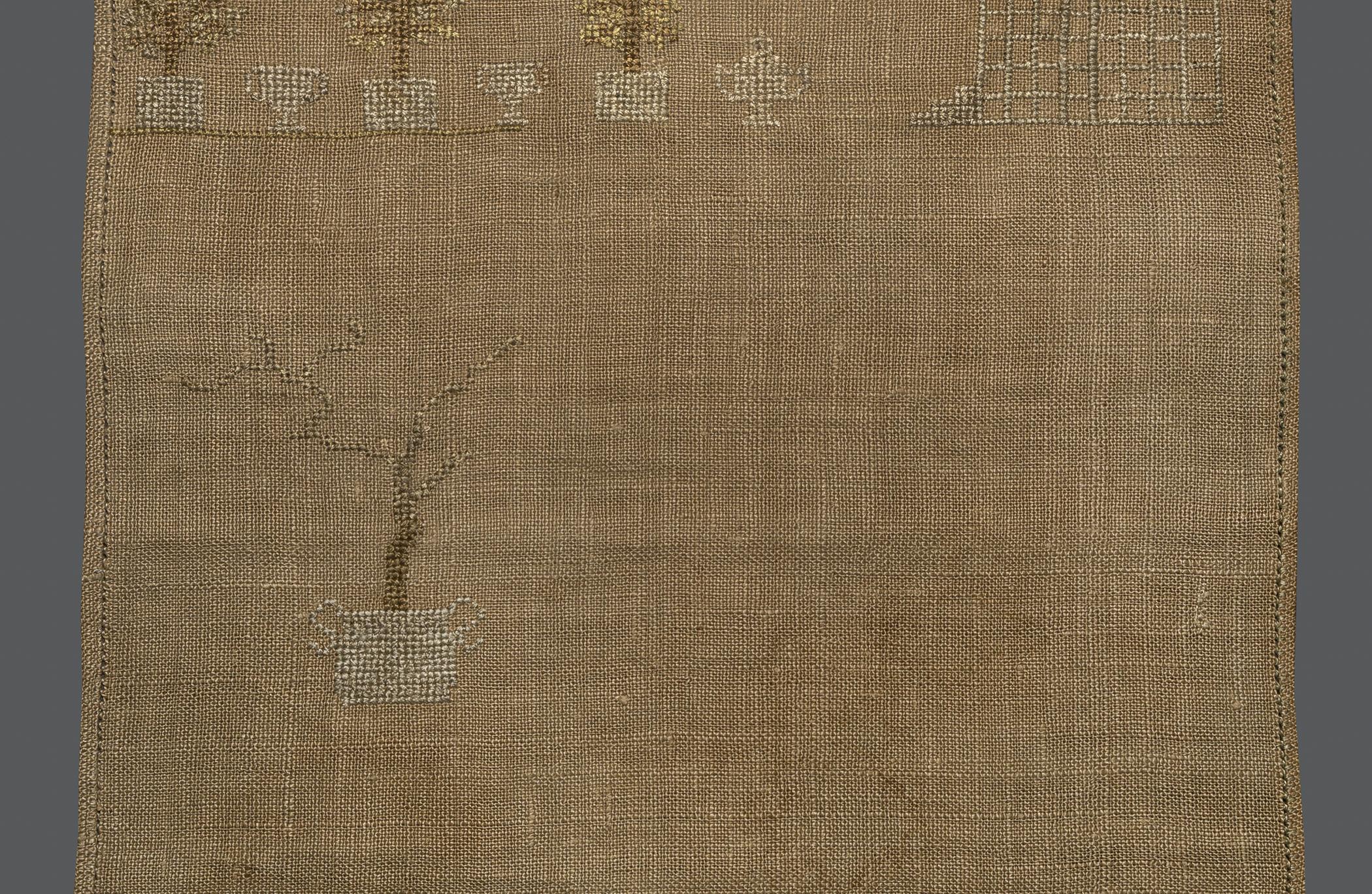 1969.9222 Sampler, reverse, detail 16