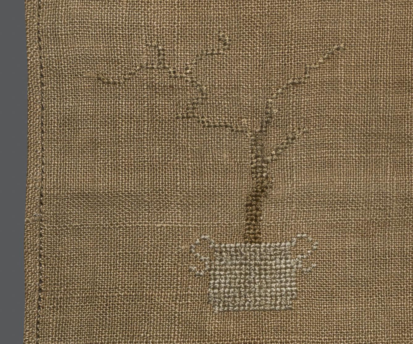 1969.9222 Sampler, reverse, detail 17