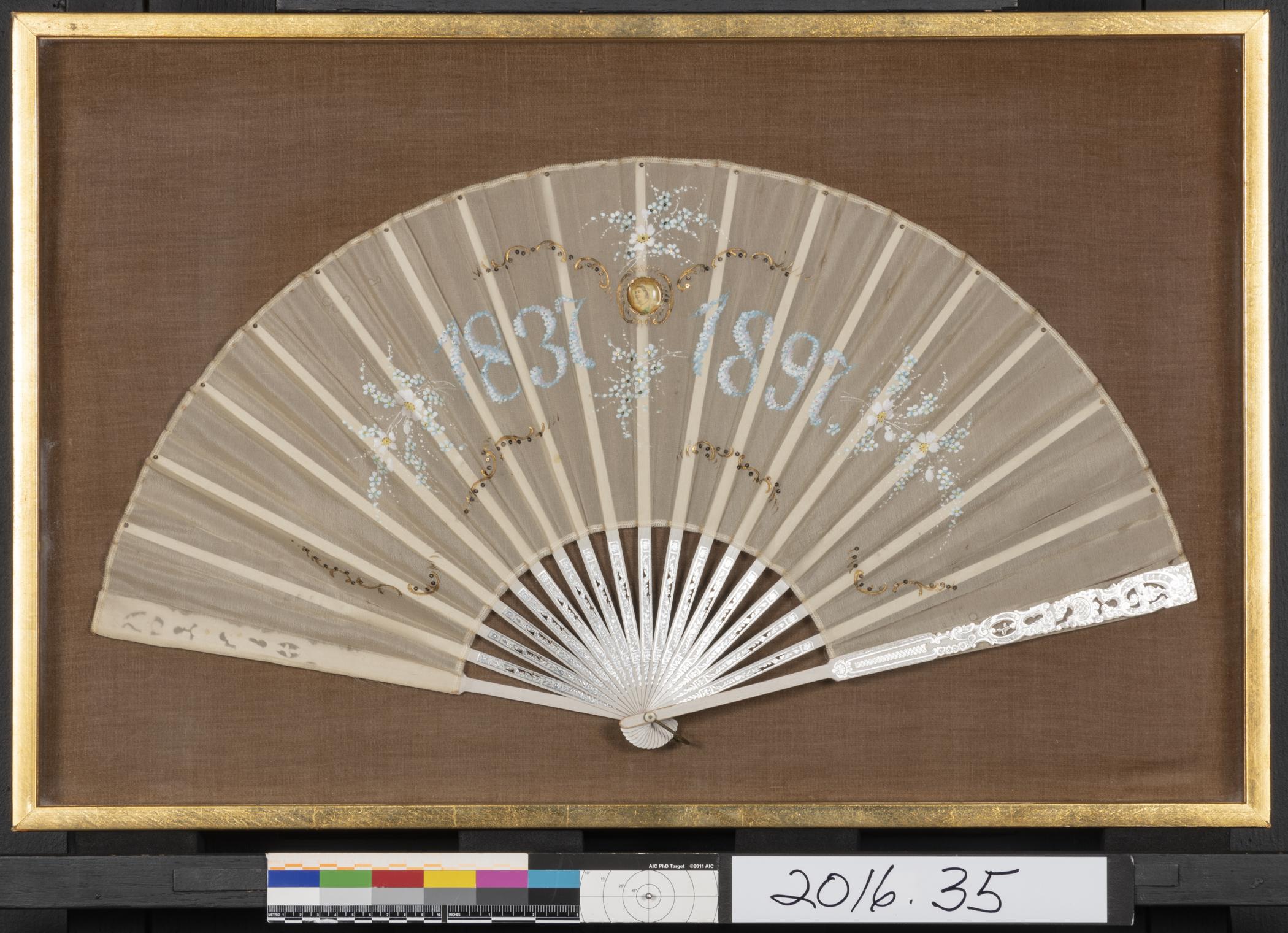 2016.0035 Fan, L2016.1031.001 B Shadow box, view 1