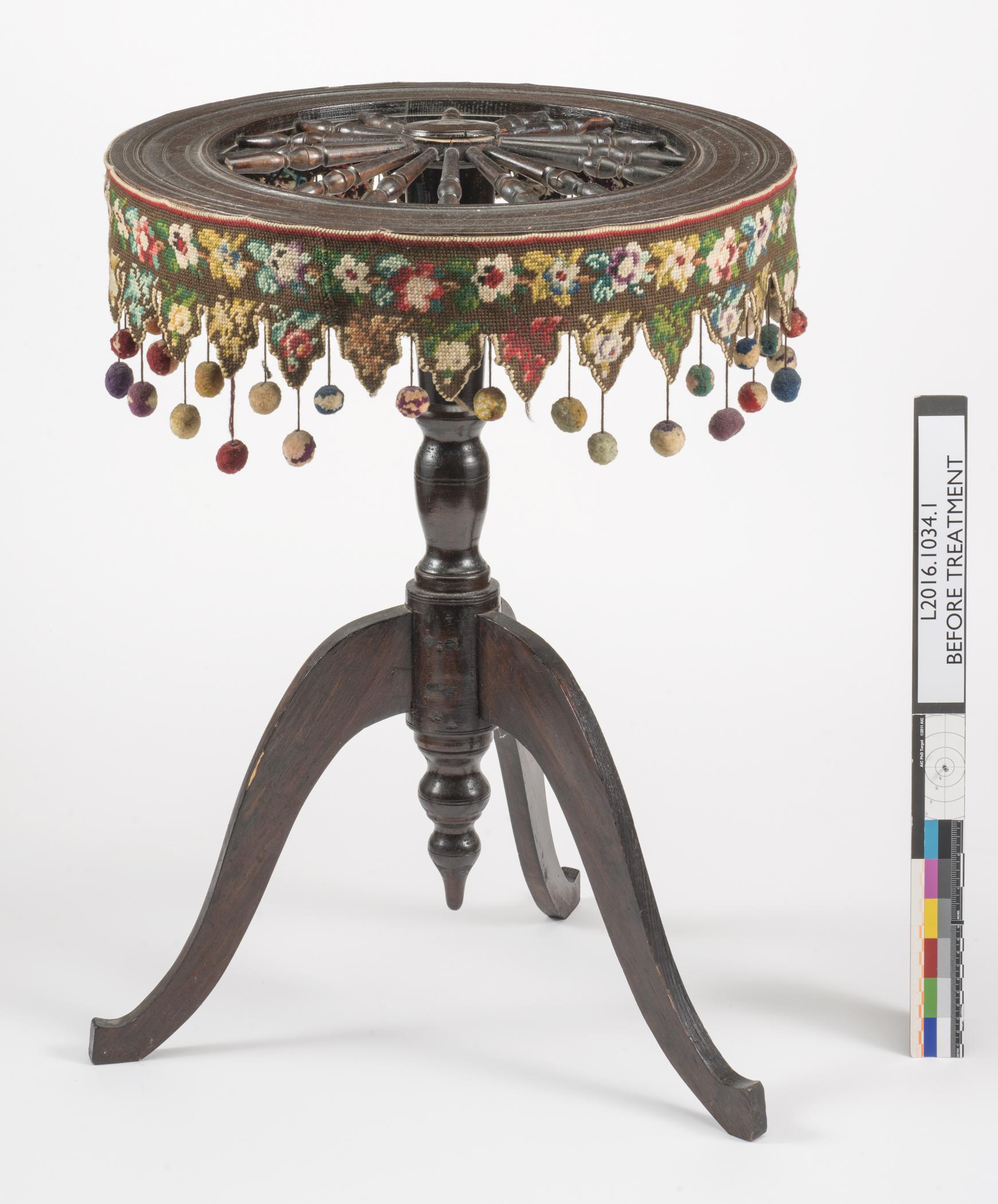 2016.0037 Table, view 2, before conservation treatment