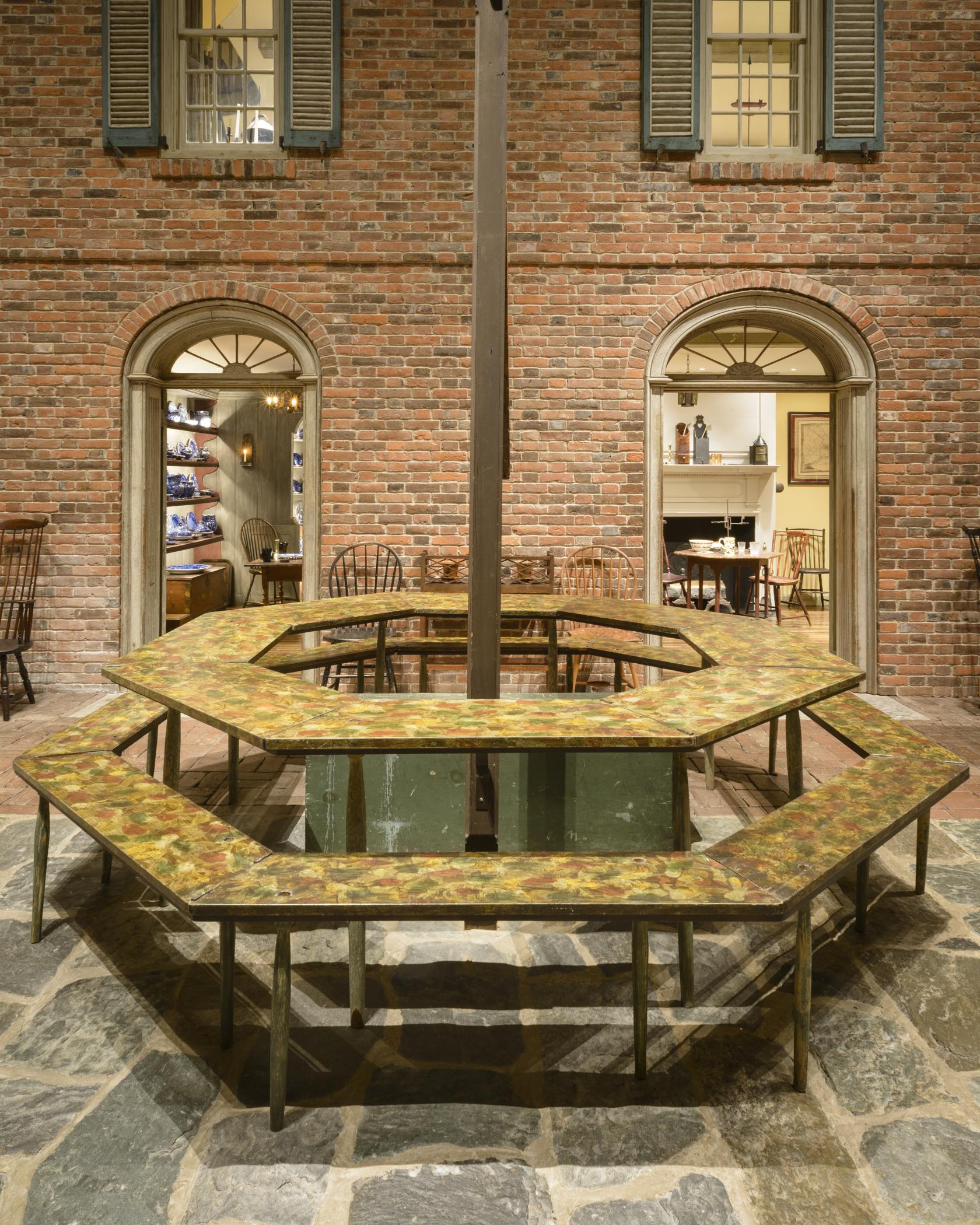 1959.1670, 1959.1671, 1959.1672, 1973.0335, 1959.1697 B, 1979.0002.001, .002, Peddler's table, view 3