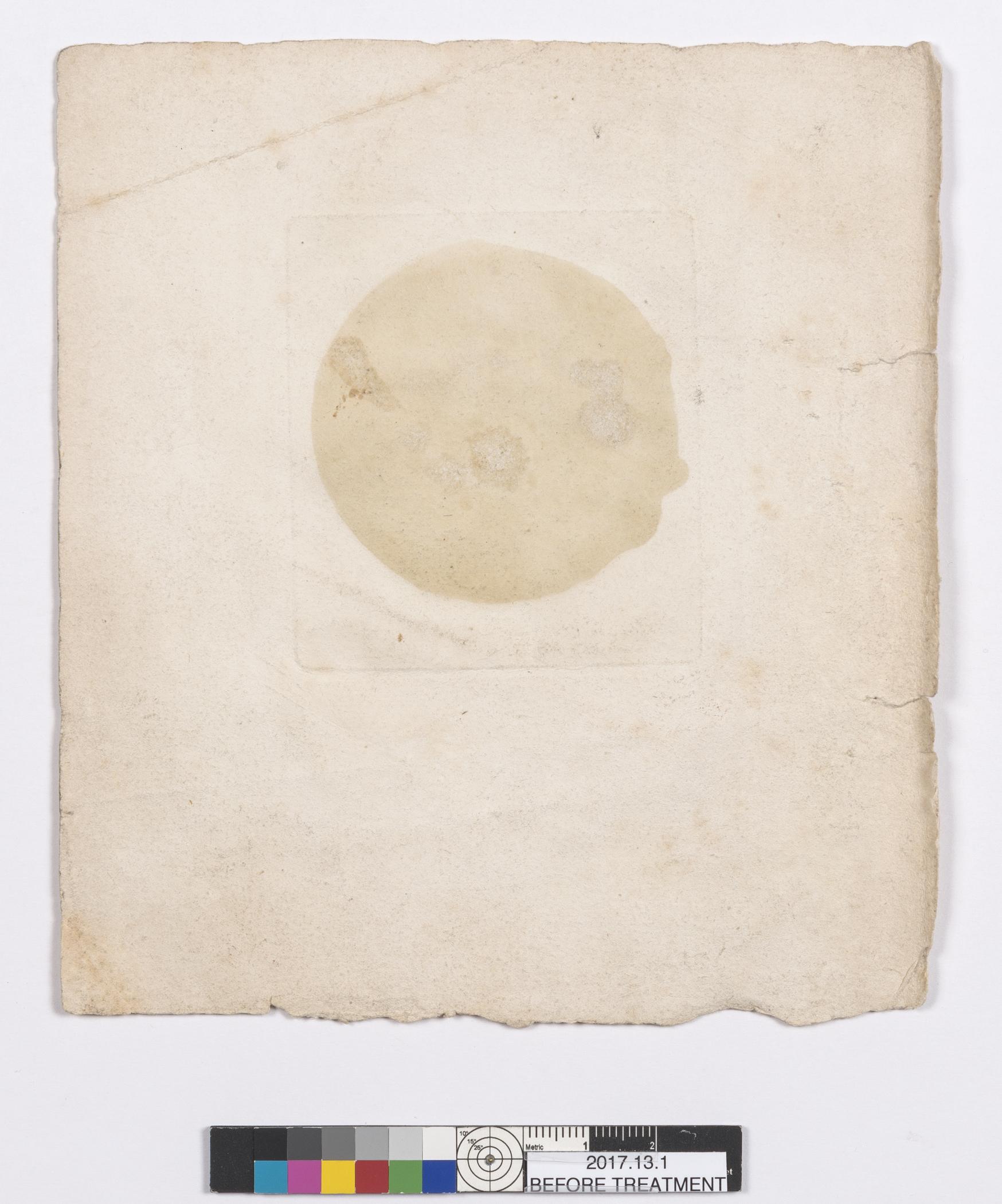 2017.0013.001 Print, view 2, reverse, before conservation treatment