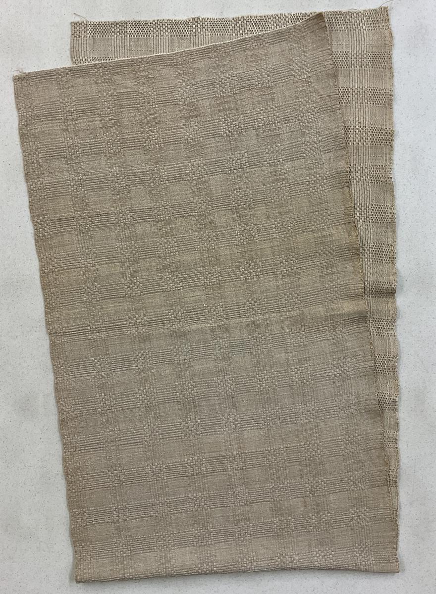 2017.0019.051.012 Textile fragment, woven, Towel fragment, Reg Image, overall