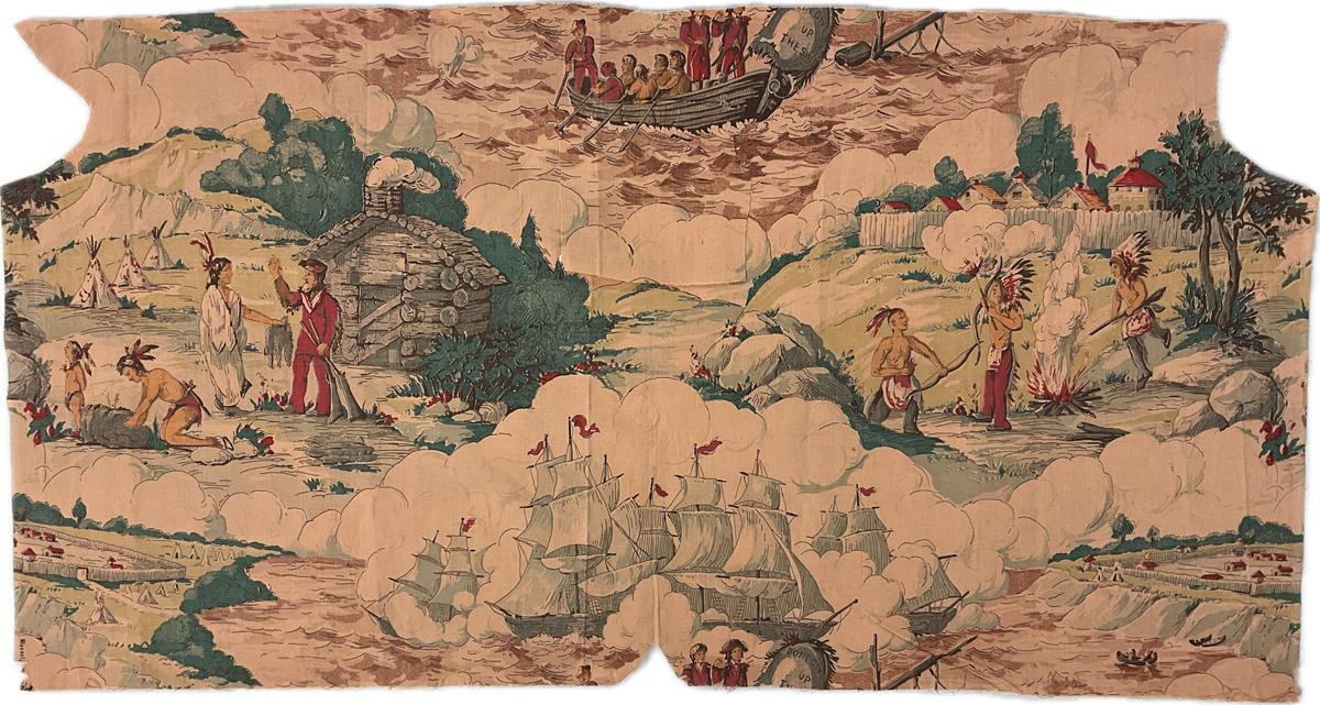 2017.0019.096 A, B Textile fragment, printed, Reg Image, overall