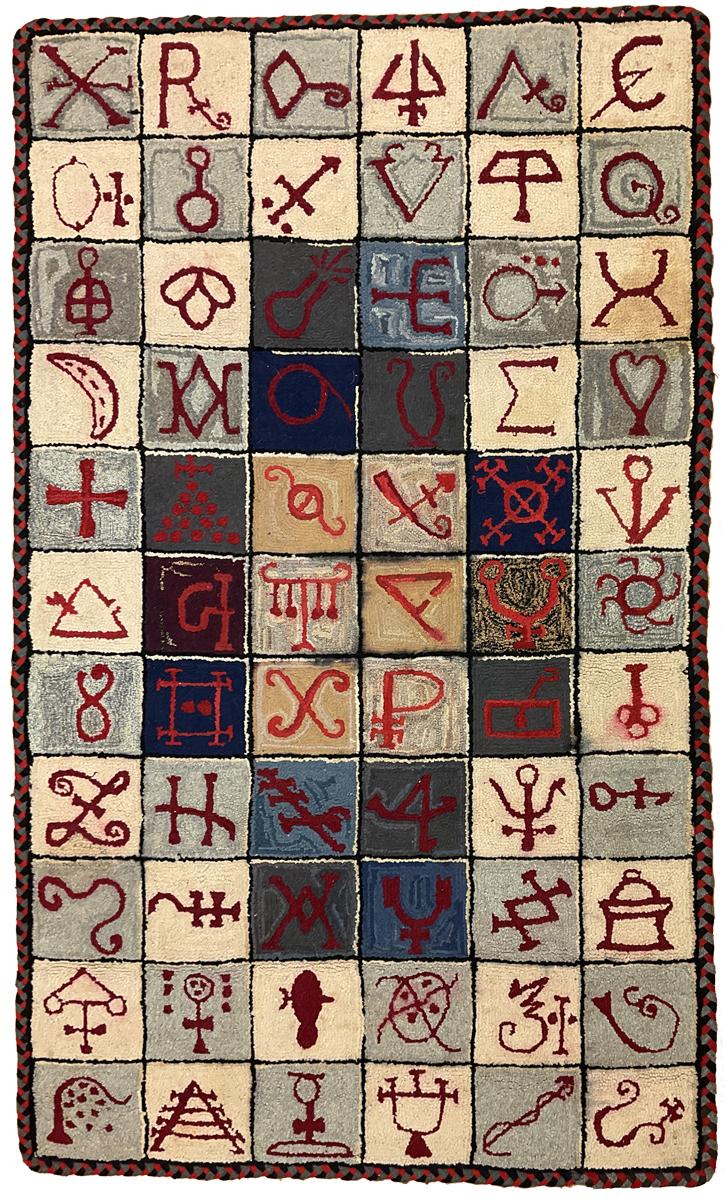 2017.0019.101.001 Rug, Hooked rug, Reg Image, overall