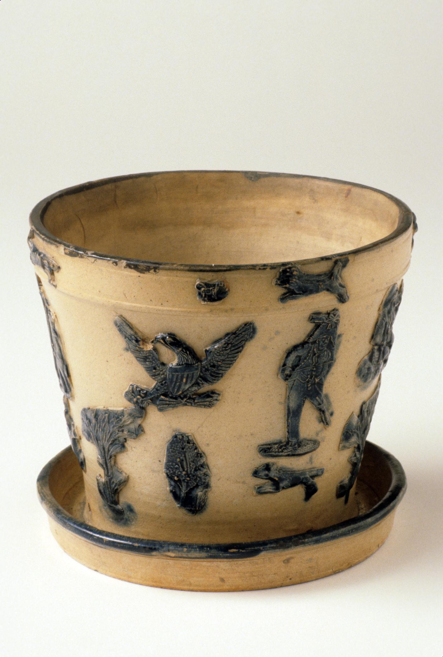 1953.0188.001 Salt-glazed stoneware flower pot