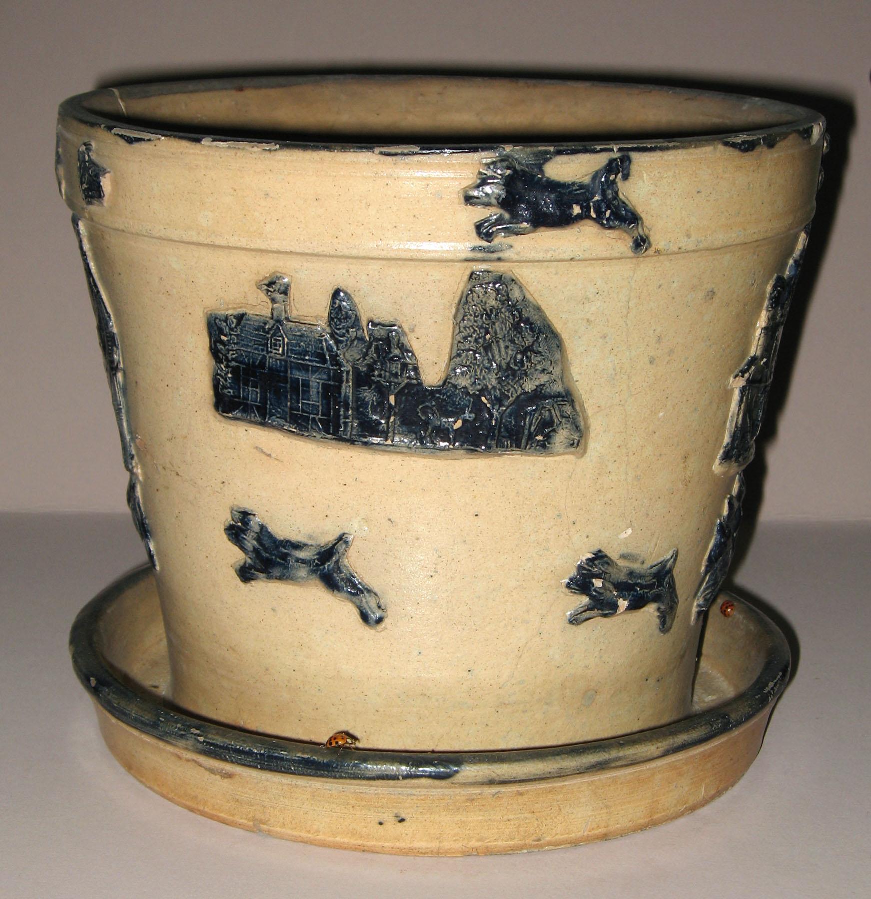 1953.0188.001 Salt-glazed stoneware flower pot (side 3)