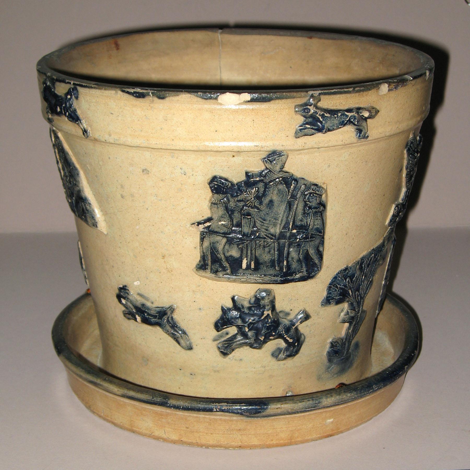 1953.0188.001 Salt-glazed stoneware flower pot (side 4)