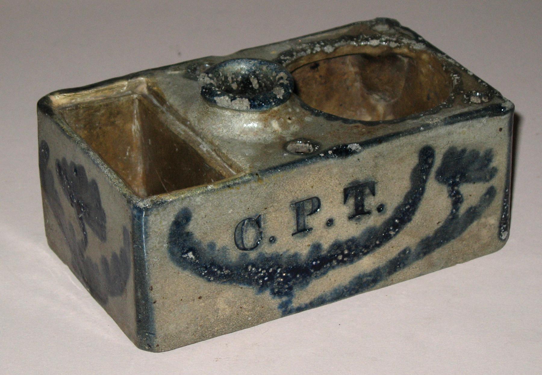 1959.1767 Salt-glazed stoneware inkwell (side 2)