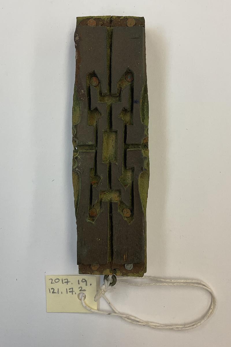 2017.0019.121.017.002 Tool (for textiles), Textile printing block, Reg Image, overall