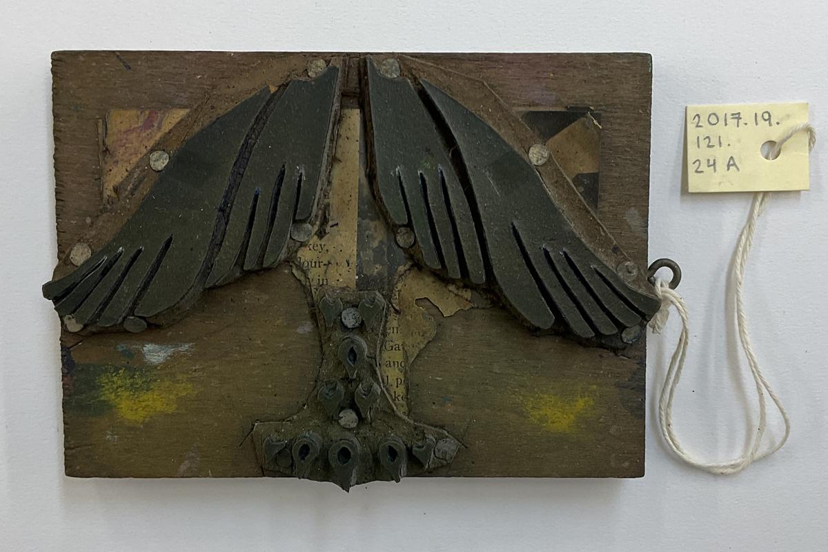 2017.0019.121.024 A Tool (for textiles), Textile printing block, Reg Image, overall
