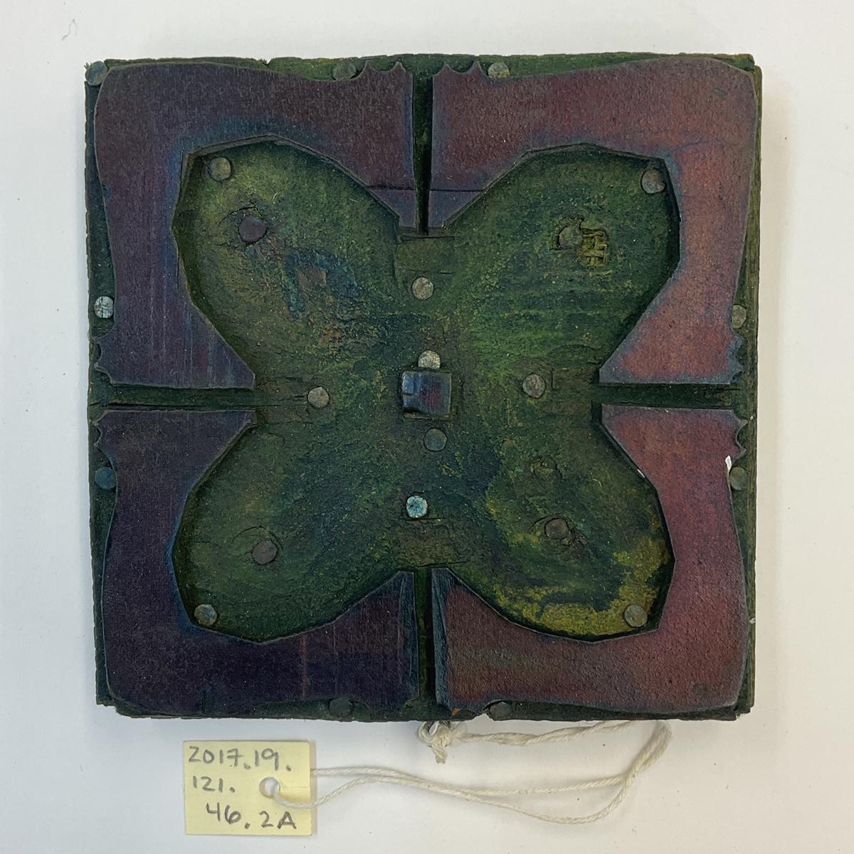 2017.0019.121.046.002 A Tool (for textiles), Textile printing block, Reg Image, overall