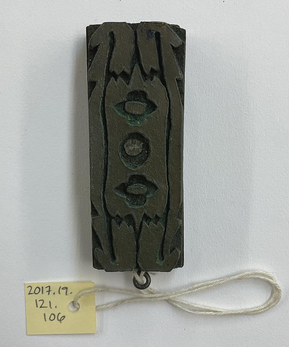 2017.0019.121.106 Tool (for textiles), Textile printing block, Reg Image, overall