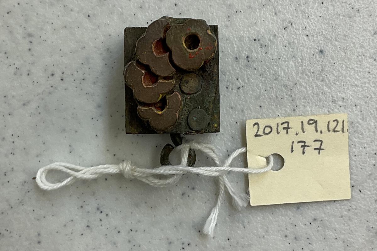 2017.0019.121.177 Tool (for textiles), Textile printing block, Reg Image, overall