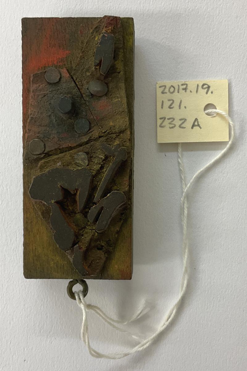 2017.0019.121.232 A Tool (for textiles), Textile printing block, Reg Image, overall