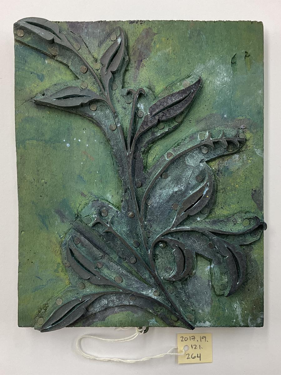 2017.0019.121.264 Tool (for textiles), Textile printing block, Reg Image, overall