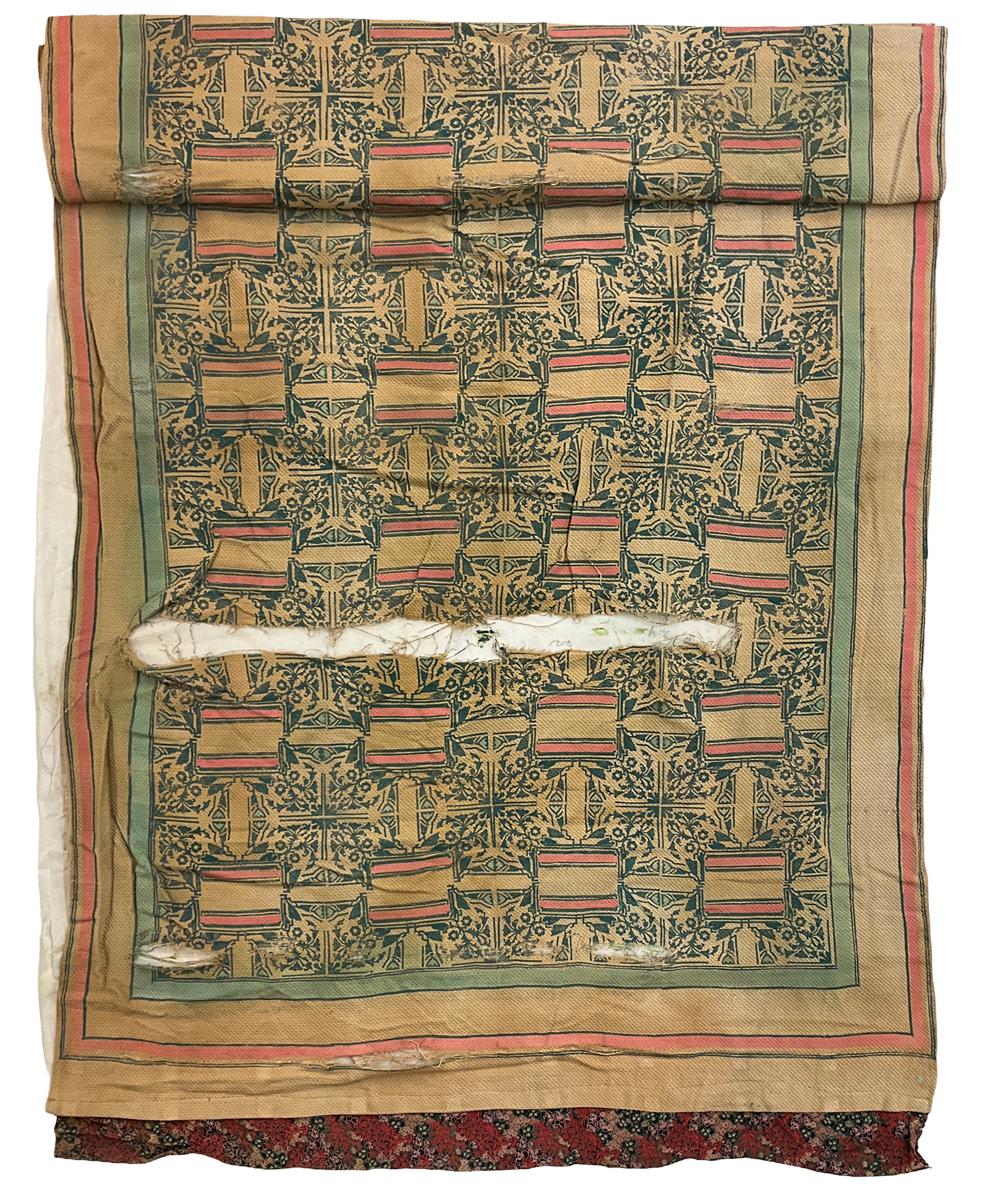 2017.0019.121.310.001 Textile, printed, Window hanging, detail