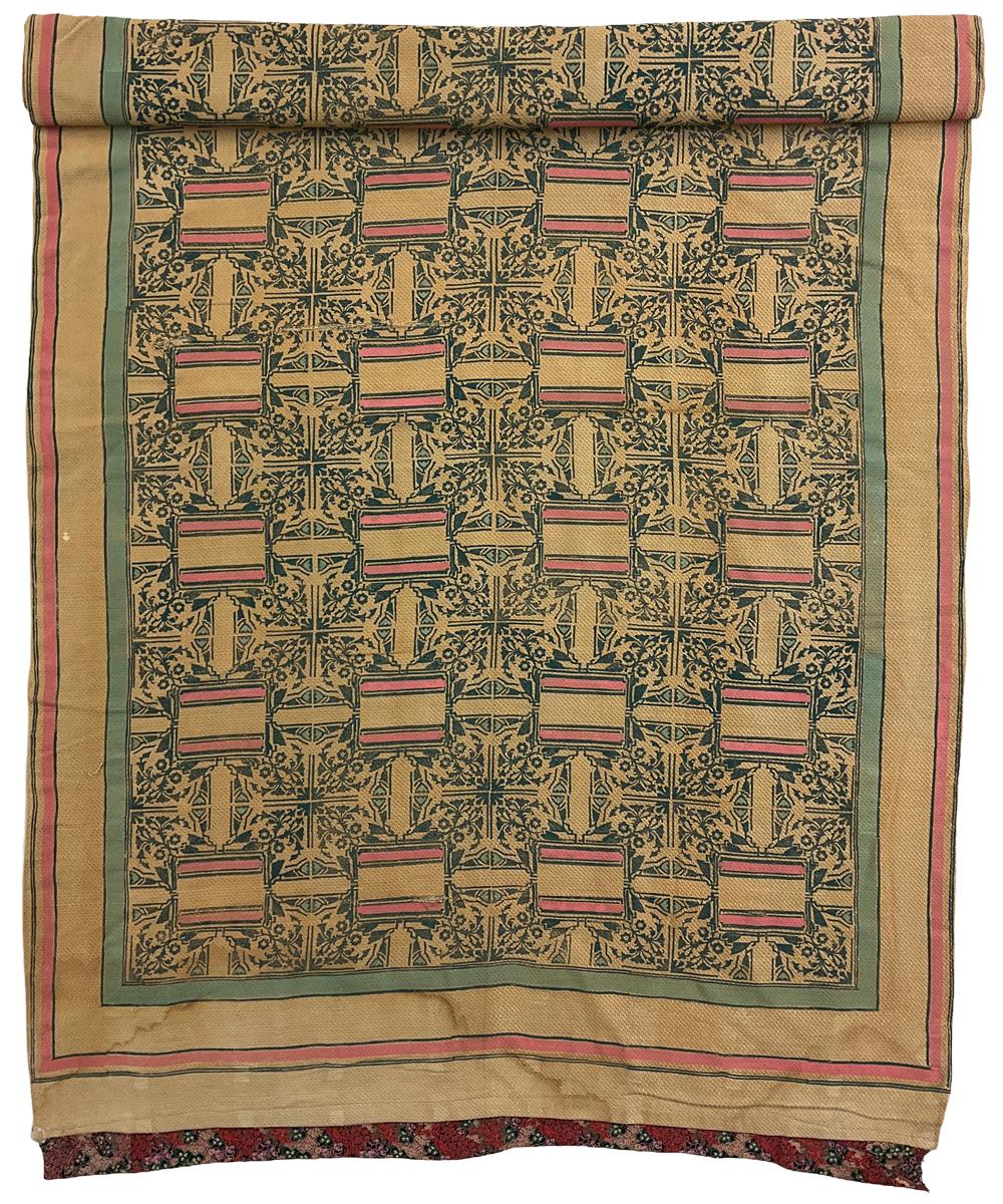 2017.0019.121.310.002 Textile, printed, Window hanging, detail