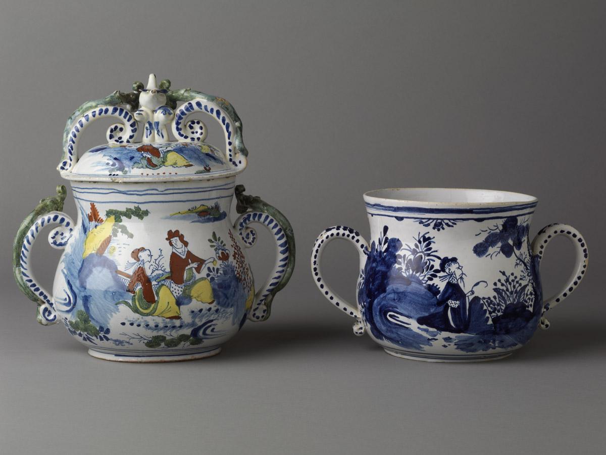 1958.2381 A, B and 1959.1875 Posset Pot (view 2)