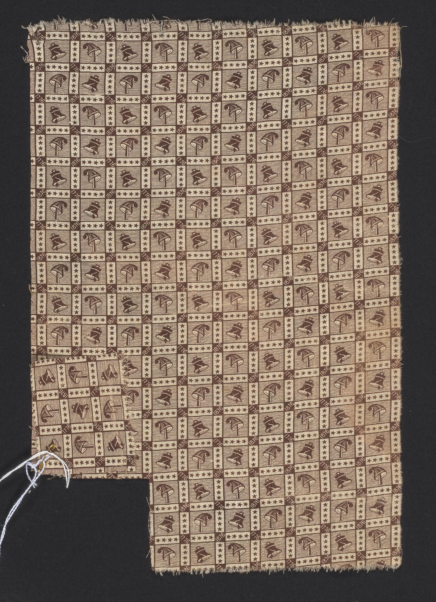 2018.0010.019.001 A, B Textile fragment, printed, view 1