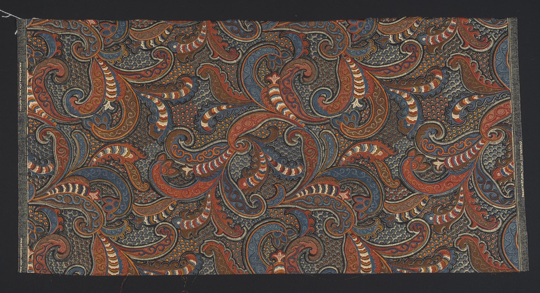 2018.0010.028 Textile fragment, printed, view 2, reverse
