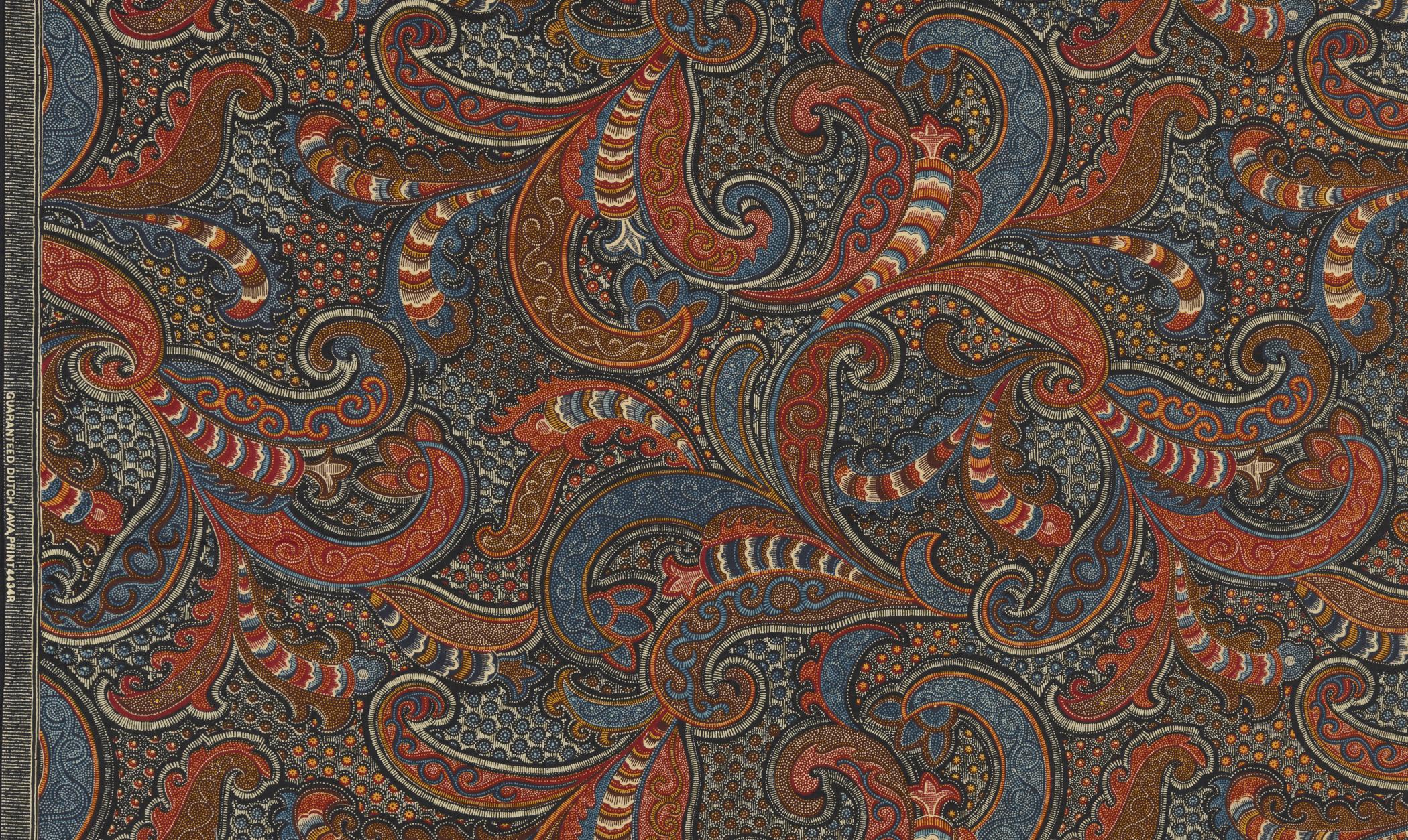 2018.0010.028 Textile fragment, printed, detail 1