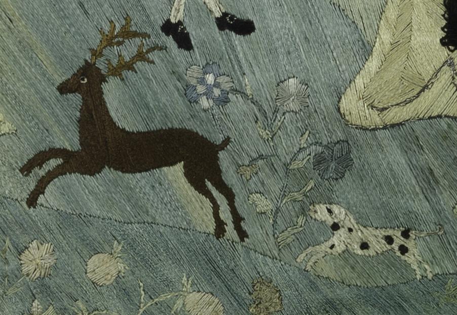 1959.1883 Needlework Picture, Detail 9