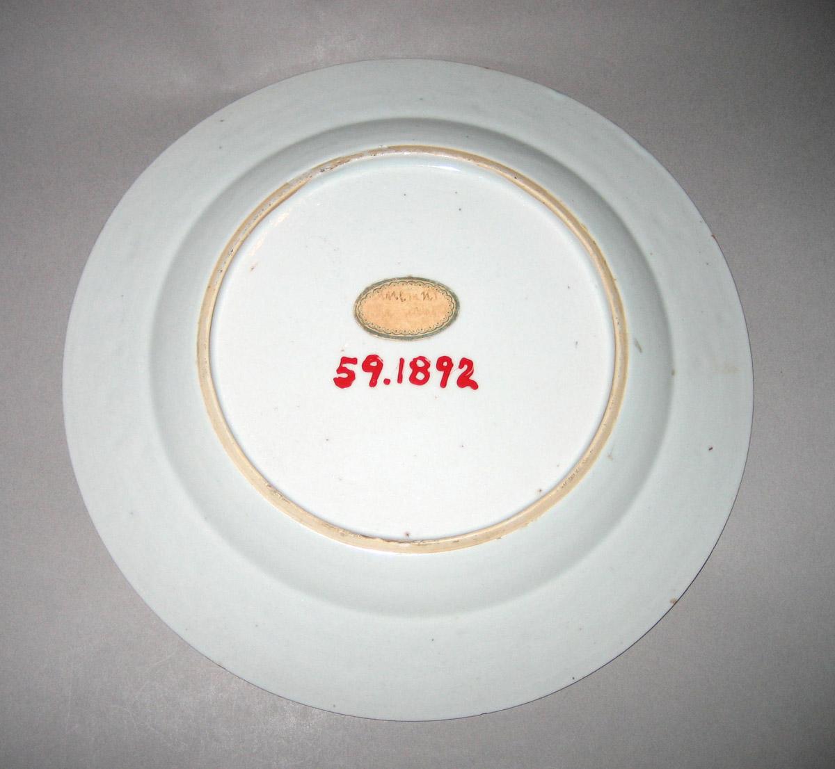 1959.1892 Porcelain Plate underside