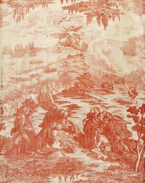 T1113 textile, printed partial design repeat