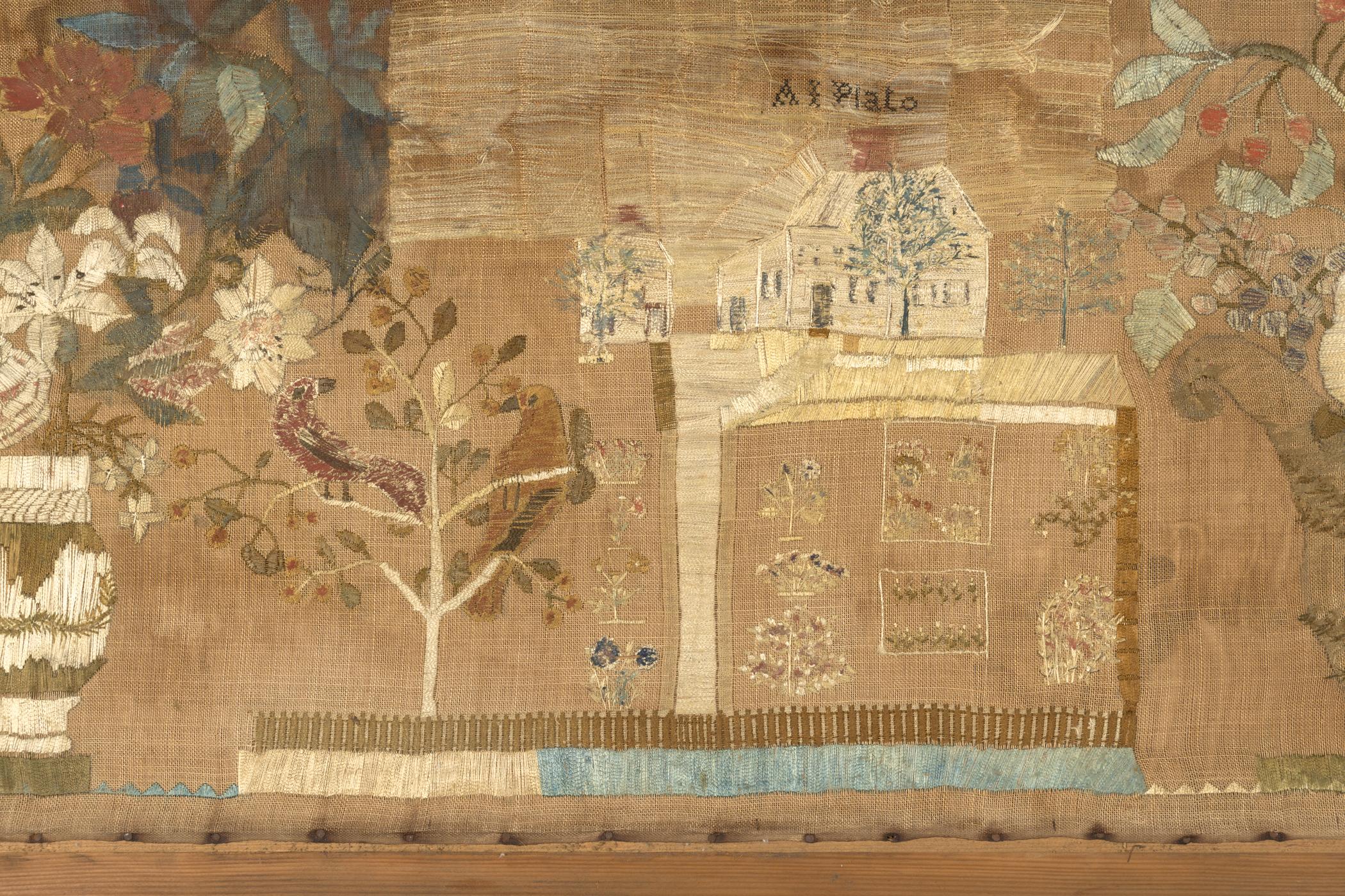 2018.0029 A Needlework picture, C Backboard, detail 3