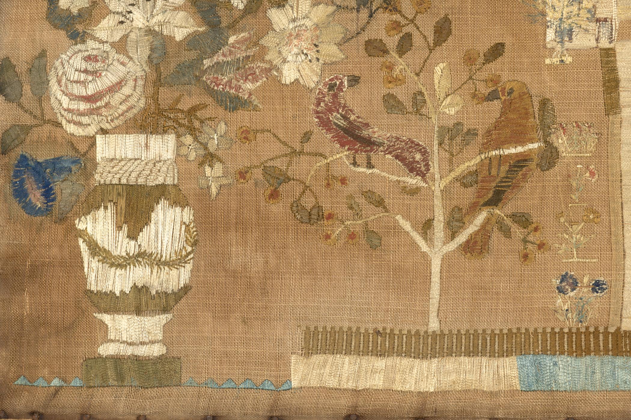 2018.0029 A Needlework picture, C Backboard, detail 2