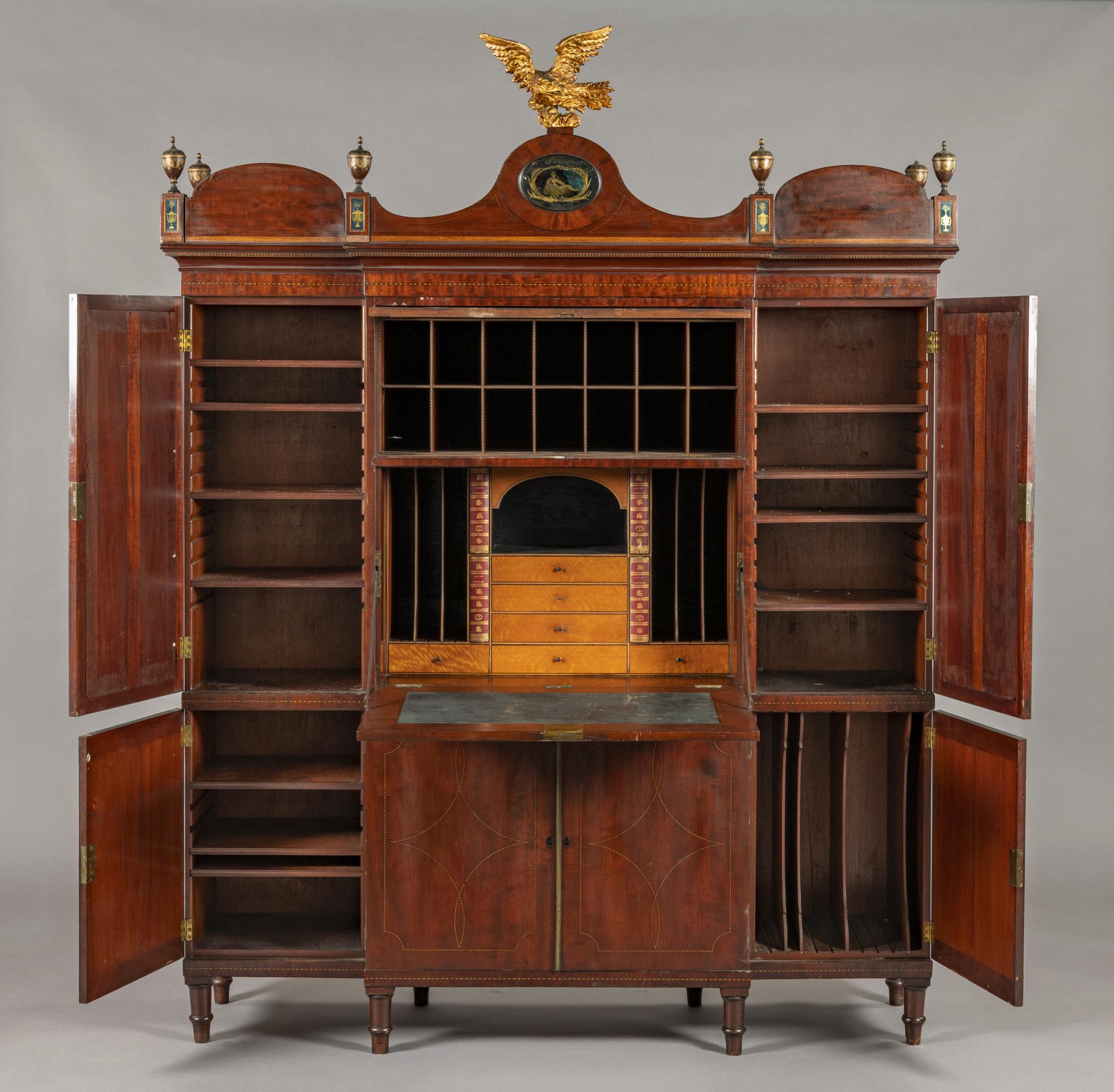2019.0014.001 Secretary and bookcase, view 3