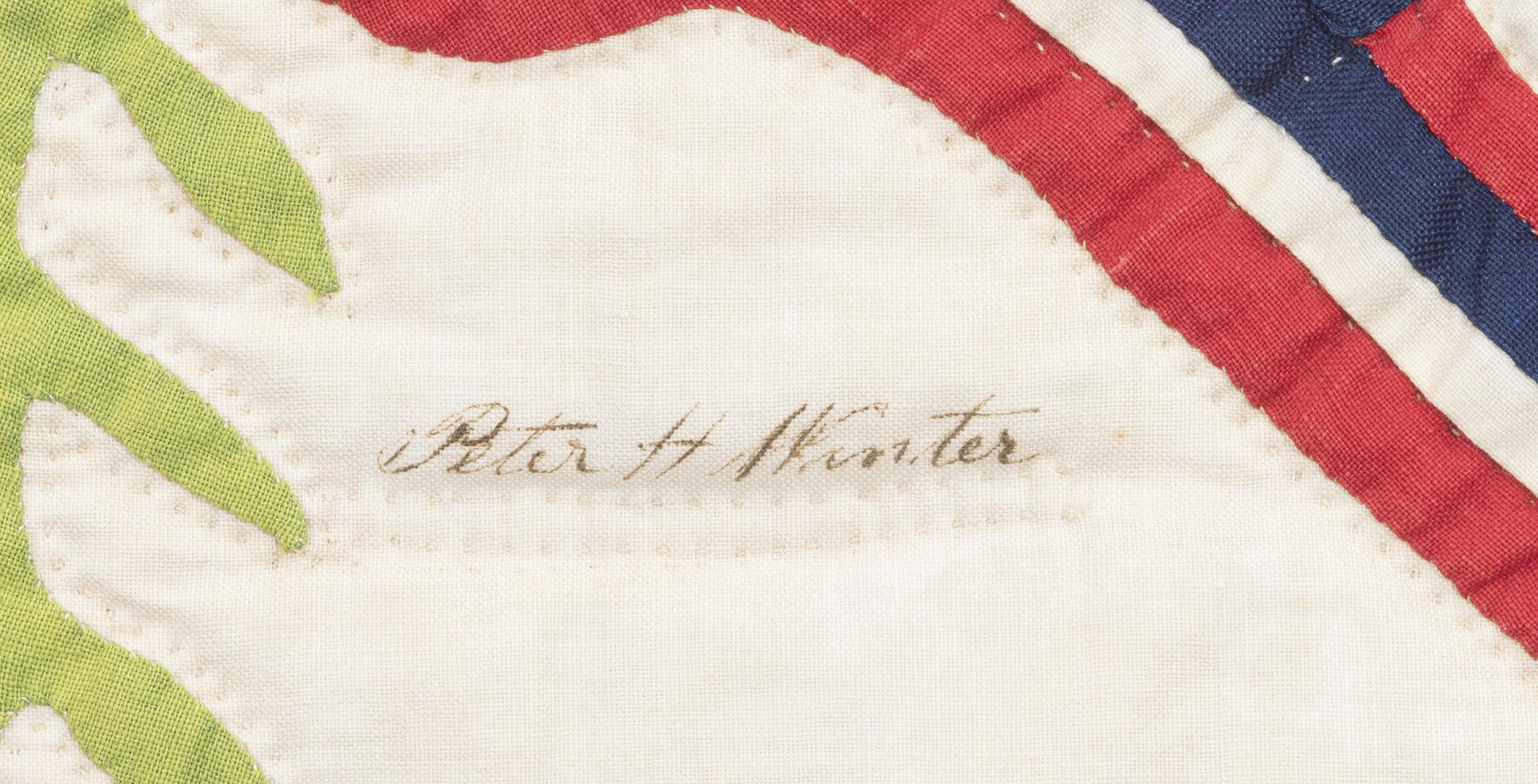 2019.0026 Quilt, detail 7, inscription