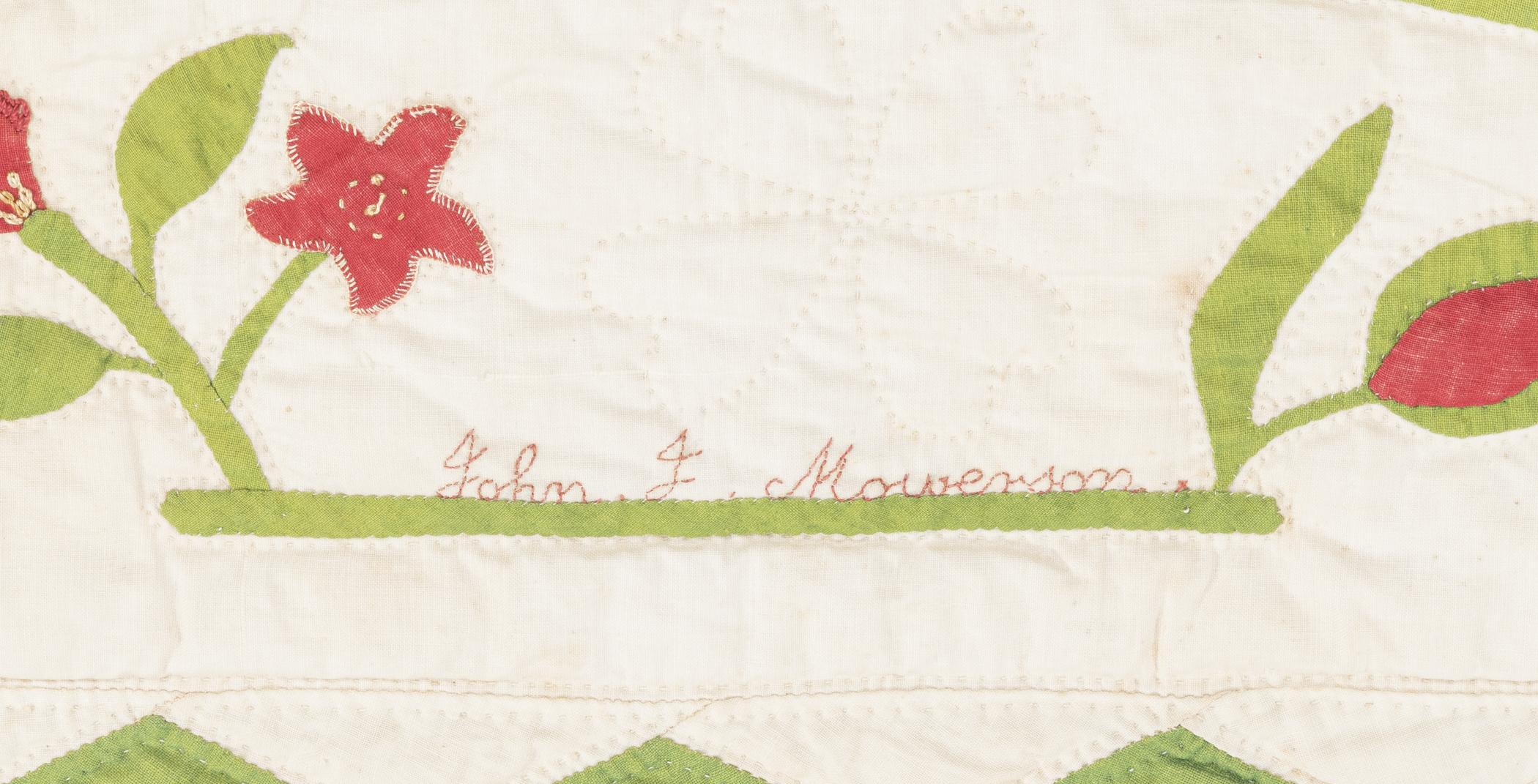 2019.0026 Quilt, detail 9, inscription