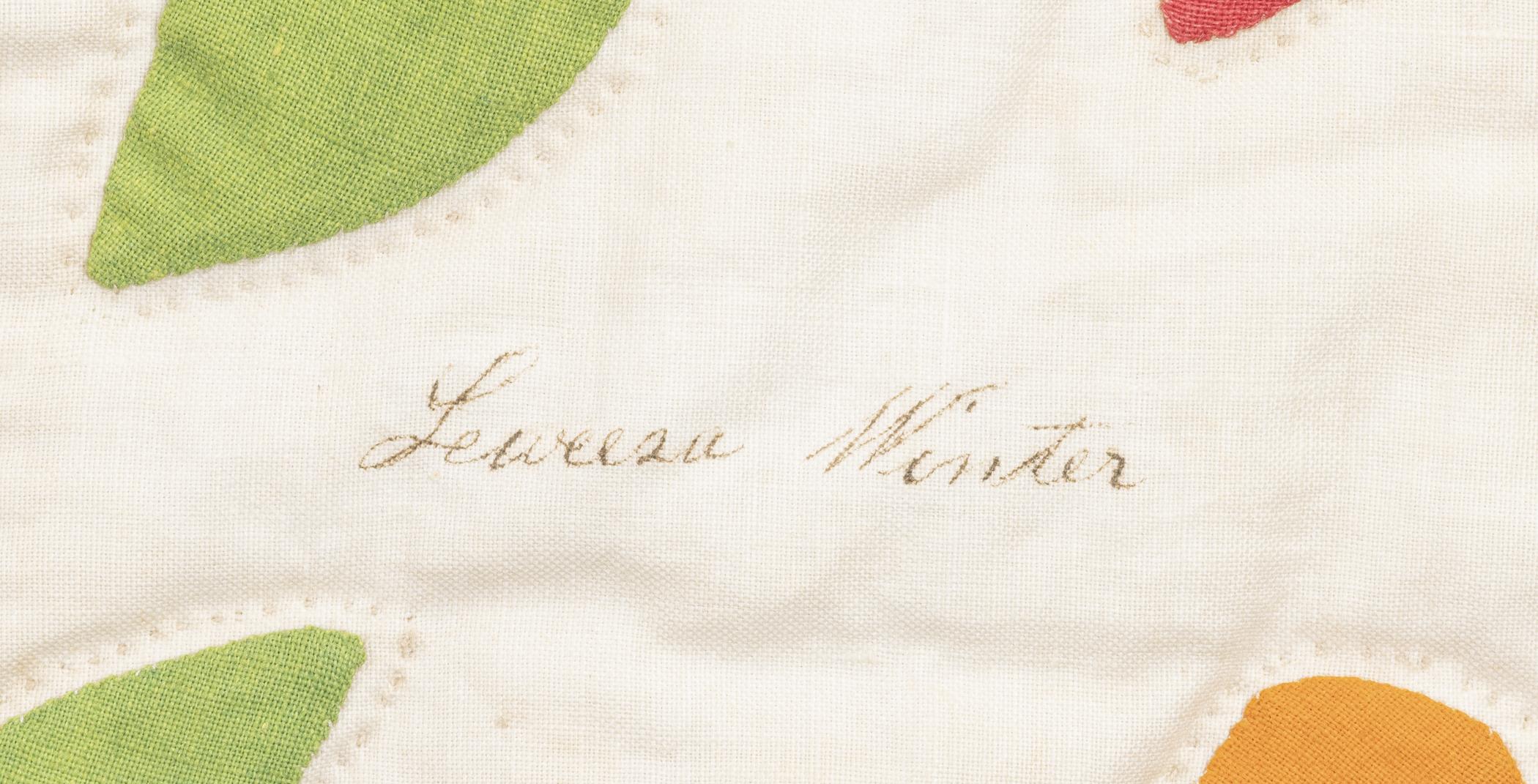 2019.0026 Quilt, detail 10, insciption