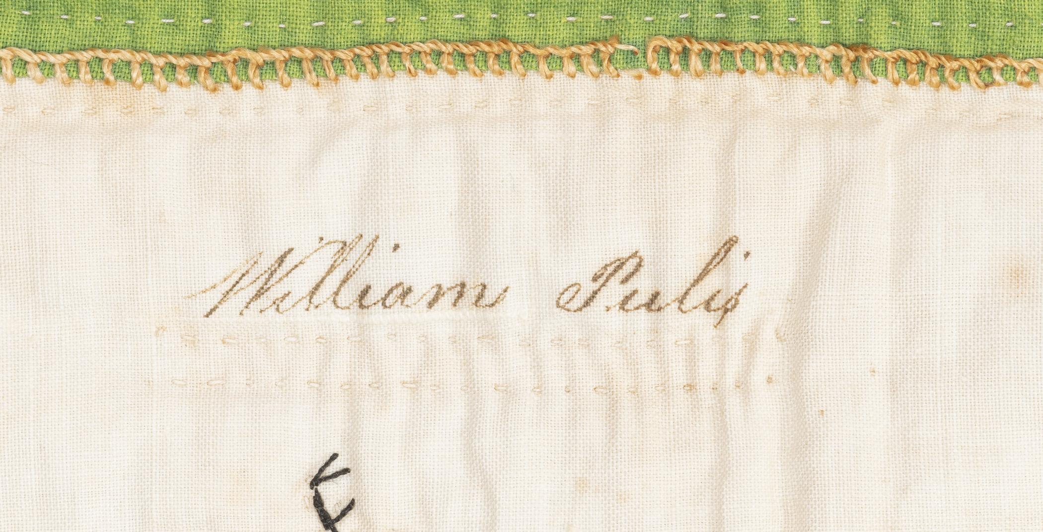 2019.0026 Quilt, detail 11, inscription