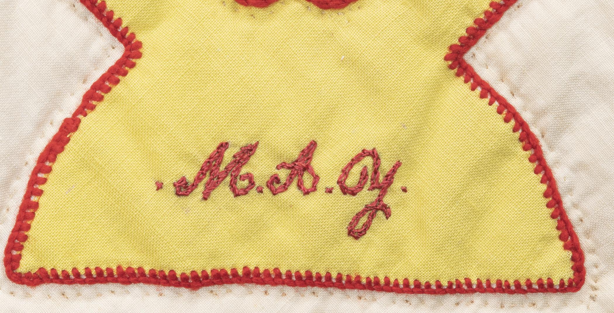 2019.0026 Quilt, detail 1, inscription